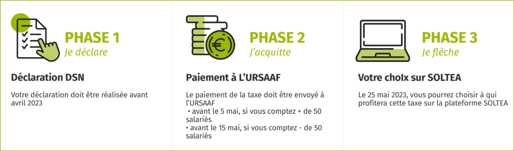 Taxe d'apprentissage, processus SOLTEA