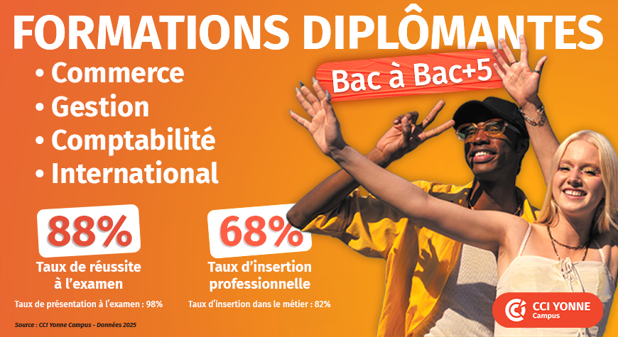 taux de réussite et insertion professionnelle CCI Yonne Campus